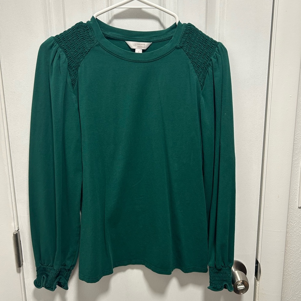 LC Lauren Conrad Teal Long Sleeve Top